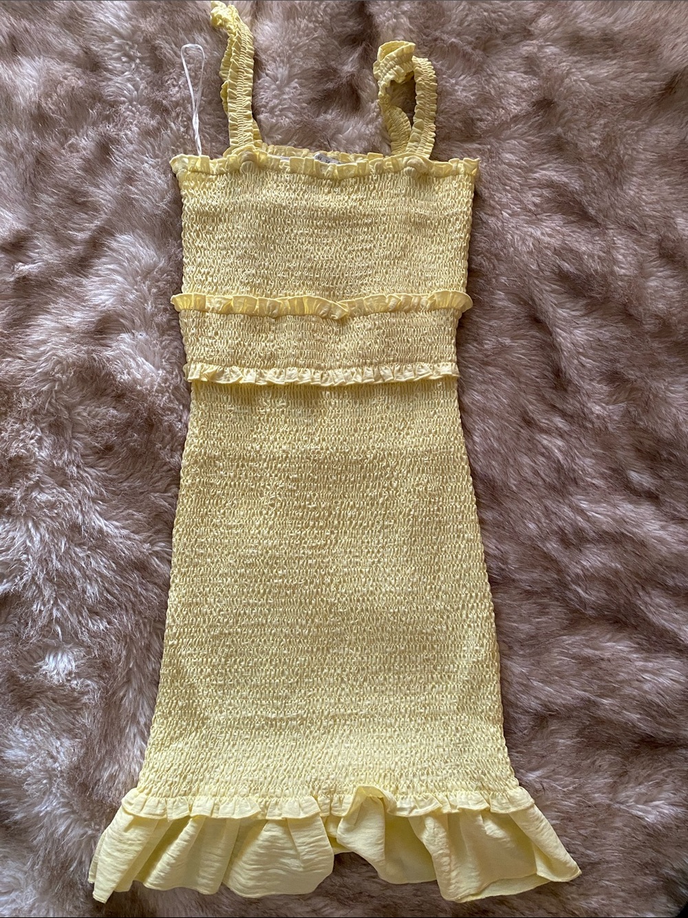 Love Tree Yellow Smocked Ruffle Sundress